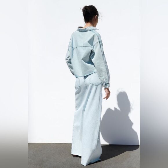 Zara DENIM SKIRT TRF LONG SKIRT DENIM - Picture 12 of 14